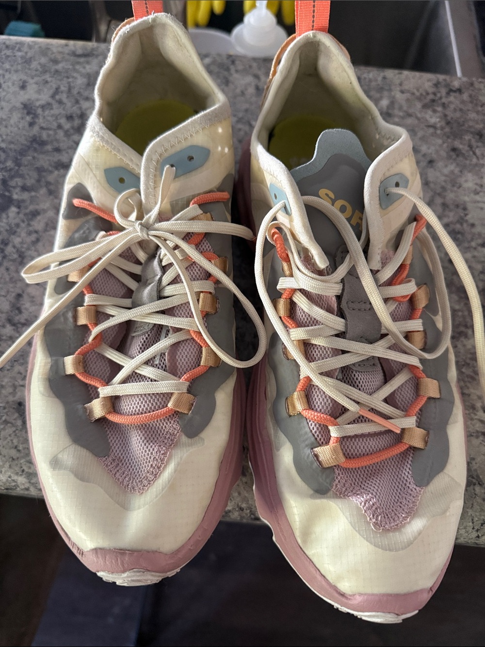Sorel Women's Cream, Pink & Coral Lace-Up Sneakers